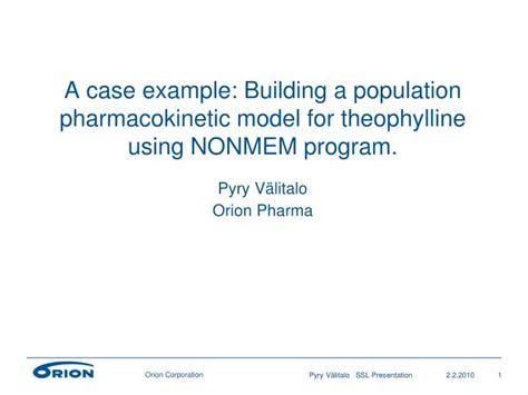 Ppt A Case Example Building A Population Pharmacokinetic Model For