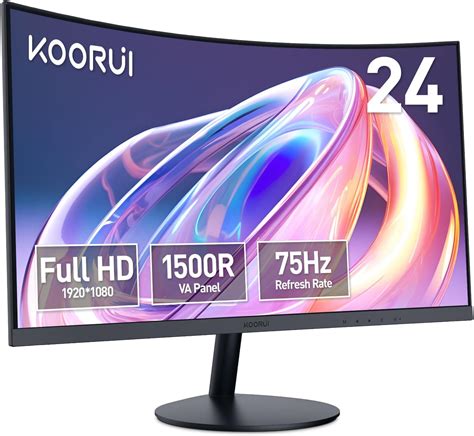 KOORUI Moniteur de jeu incurvé de 24 pouces R1500 Full HD 1080p