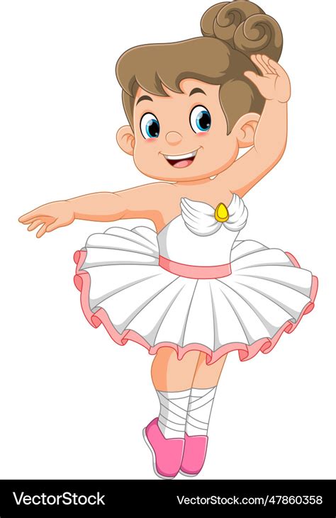 Girl Ballet Dancer Cartoon Character Royalty Free Vector