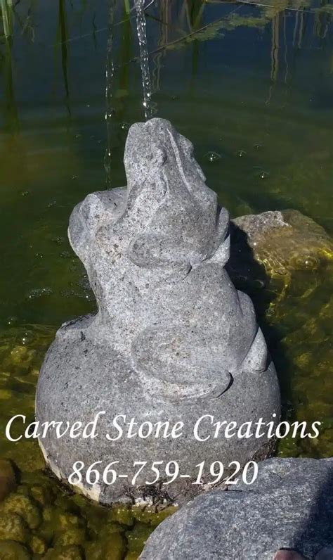 Leap Frog Bubbling Sphere Granite Fountain Carved Stone Creations