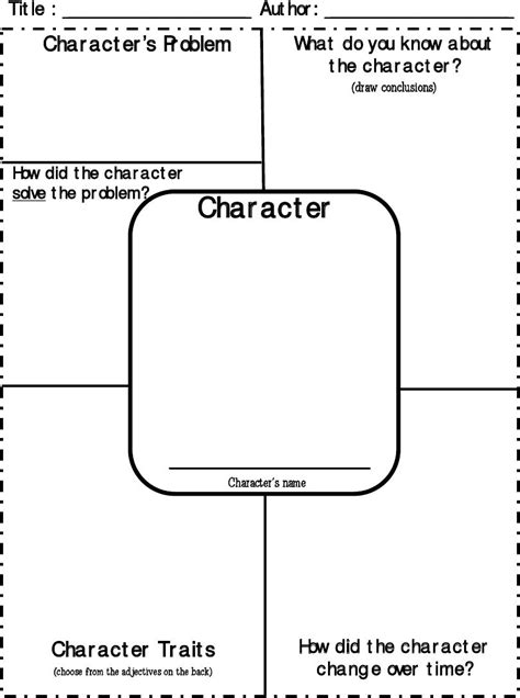 Character Trait Worksheet First Grade