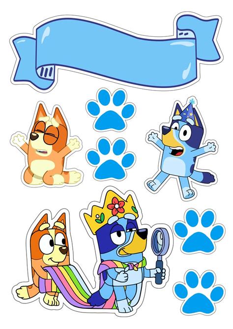 Bluey Desenho Animado Topo De Bolo De Anivers Rio Infantil Png