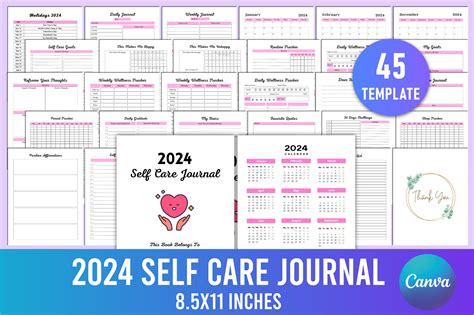 Editable 2024 Self Care Journal Canva Graphic By Shumaya · Creative Fabrica