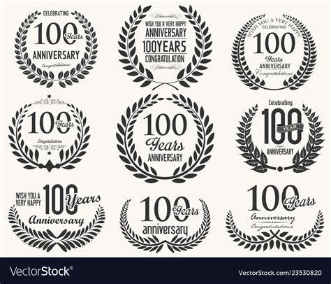 Anniversary Laurel Wreath Retro Vintage Royalty Free Vector