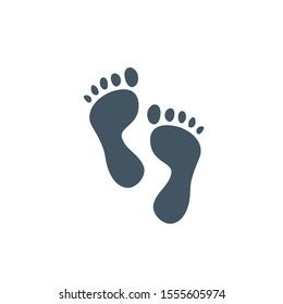 Human Feet Black Silhouette Footprint Toes Stock Vector Royalty Free