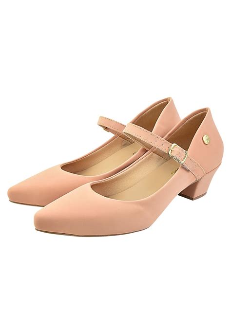 Scarpin Bico Fino Donna Santa Salto Baixo Boneca Nude Compre Agora