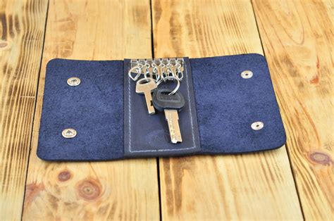 Leather Key Case Leather Key Wallet Key Ring Wallet Leather | Etsy