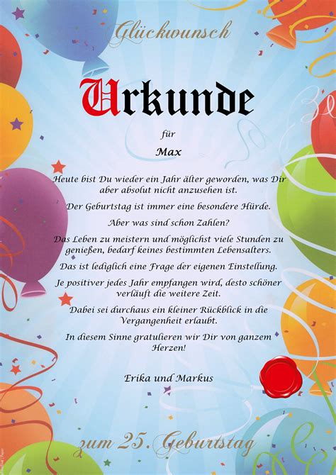 Urkunde Personalisiert Geschenk Karte Zum 18 20 30 40 50 60 Geburtstag