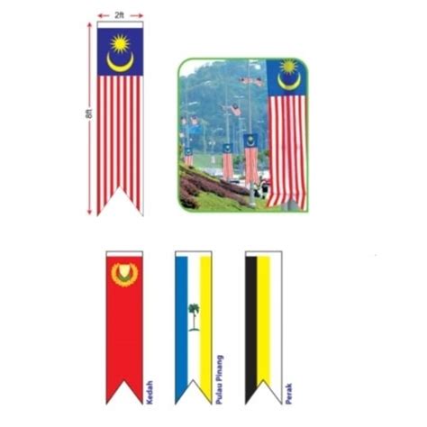 STY Flag 2 X8 Malaysia Flag Bendera Malaysia 2x8 Stationery 2x8 State