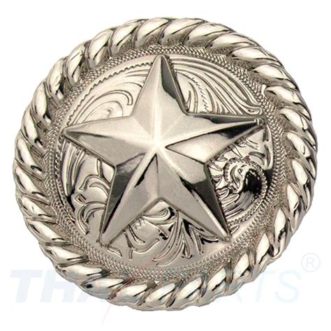 Concho Mm Antik Silber Western Texas Stern Mit Seilrand Conchos