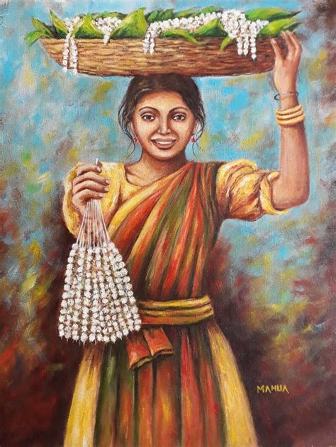 Flower Seller Painting By Mahua Pal Saatchi Art