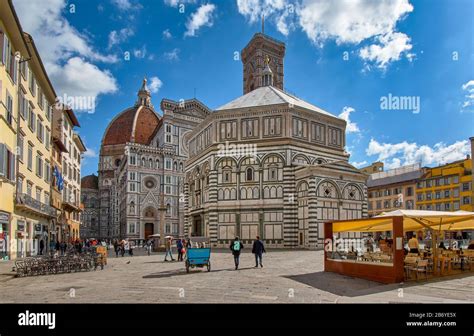 Florence Italy The Baptistery Of St John Alongside The Duomo Open Air