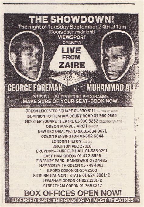 Hold The Front Page: Random Ad - Ali vs Foreman on the Big Screen (1974)