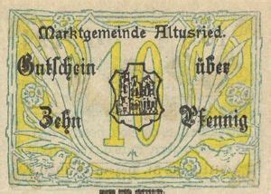 Banknote Pfennig German Notgeld Altusried Gra A A Tie