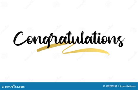 Congratulations Calligraphy With Gold Effect Hand Written Text