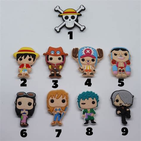 One Piece Charms For Crocs Luffy Zoro Franky Nami Chopper Etsy