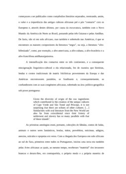 Cabo Verde e SÃo TomÃ DivergÃªncias e semelhanÃas literÃrias