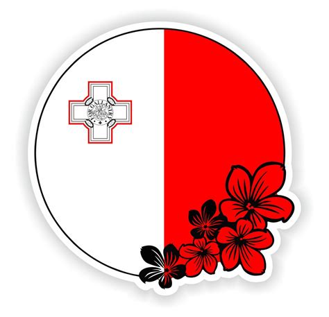 Malta Sticker Round Flag For Laptop Book Fridge Guitar Etsy