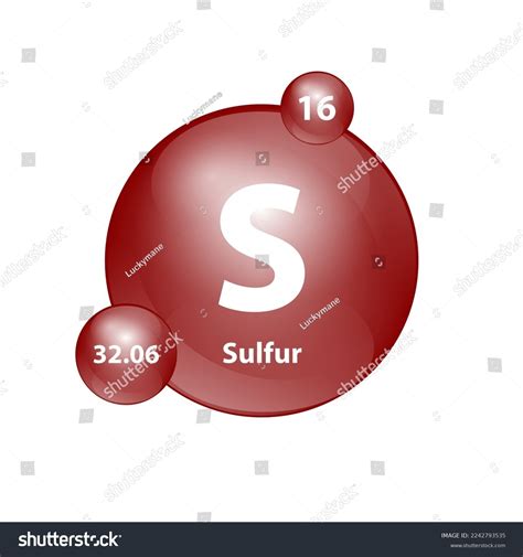 Sulfur Sulphur S Icon Structure Chemical Stock Vector Royalty Free