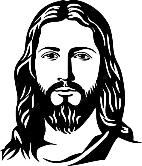 Premium Vector A Black Jesus Face Vector Illustration On A White