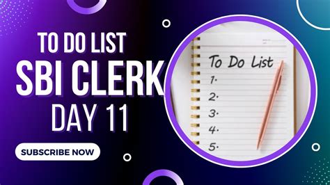 Sbi Clerk Preparation For Sbi Clerk To Do List Day Sbi