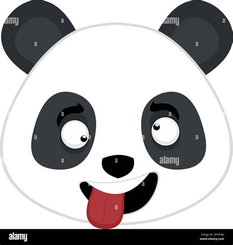 Vector Emoticon Illustration Of The Face Of A Cartoon Panda Bear With A