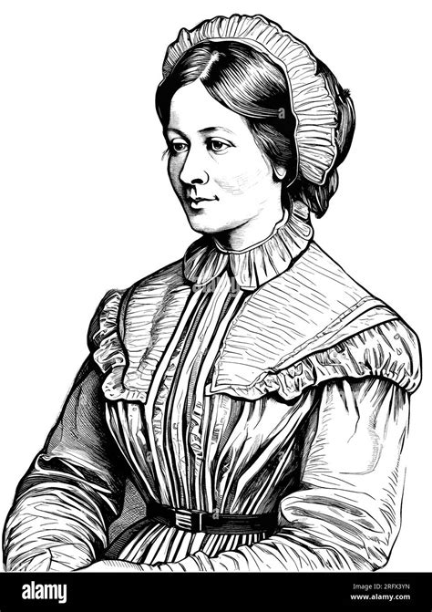 Old Print Of Florence Nightingale