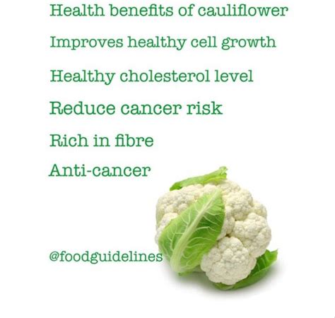 Health benefits: Cauliflower - Instagram: @foodguidelines