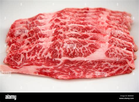 Marbled Japanese Wagyu Beef Uncooked Stock Photo Alamy