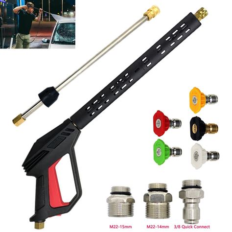 Oture High Pressure Power Washer Spray Gun Wand Lanceandnozzle Kit 4000psi M22