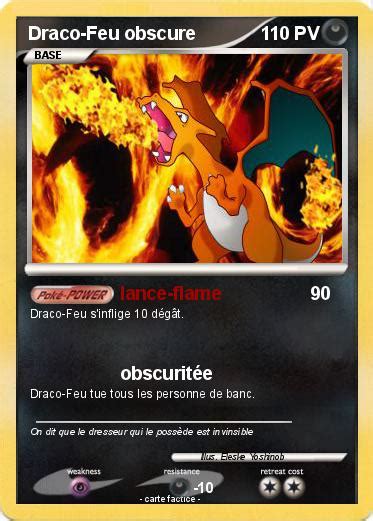 Pokémon Draco Feu obscure lance flame Ma carte Pokémon