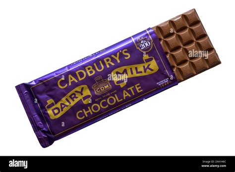 Bar Of Cadburys Dairy Milk Milk Chocolate Bar Isolated On White