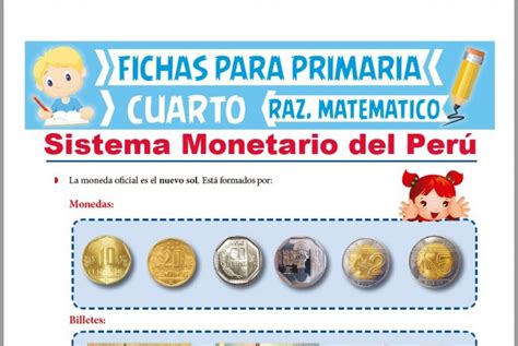 Ejercicios De Sistema Monetario Del Perú Para Cuarto De Primaria 2025