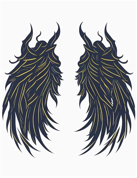 Premium Vector Design Artwork Of Fallen Angel Wing Illustration