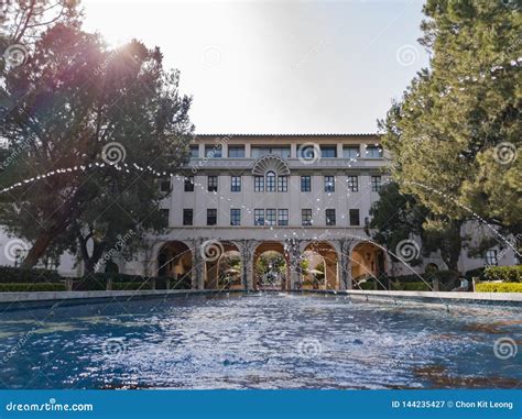 exterior view   beckman institute  caltech editorial photography