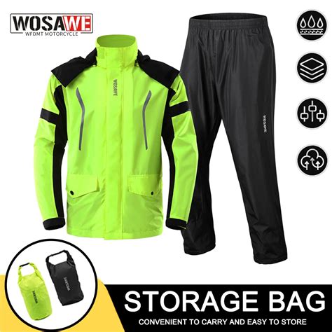 Wosawe Chubasquero Para Motocicleta Para Hombre Y Mujer Traje De Lluvia