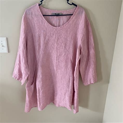 Flax Tops Flax Pinkish Linen Tunic Pockets Top Poshmark