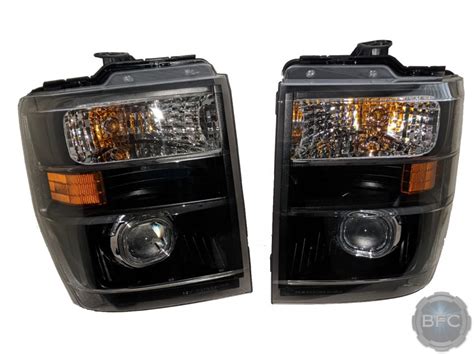 Ford E350 Van Custom Black And Chrome Square HID D2S Projector Retrofit