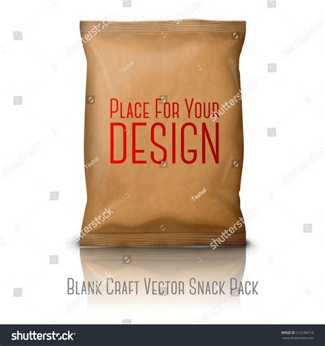 Blank Realistic Craft Paper Snack Pack Stock Vector (Royalty Free ...