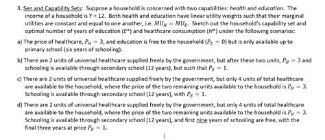 3 Sen And Capability Sets Suppose A Household Is