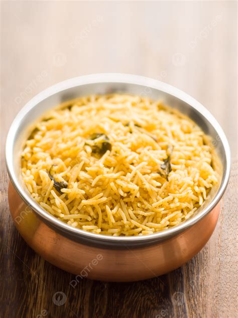 Indian Golden Biryani Rice Rice Biriani Closeup Photo Background And