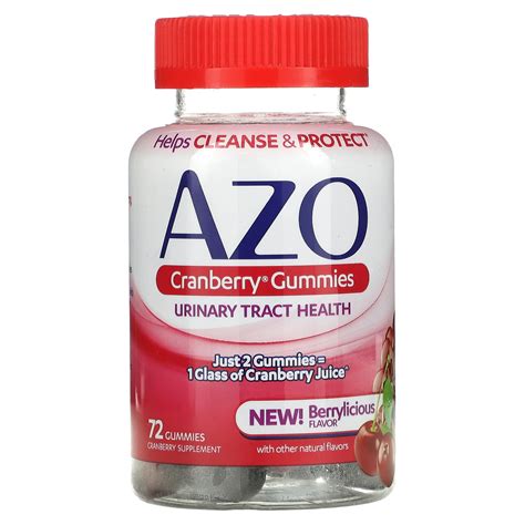 Azo Cranberry Gummies Berrylicious 72 Gummies