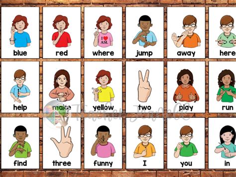 Asl Pre Primer Sight Word Mini Posters Asl Printable Etsy