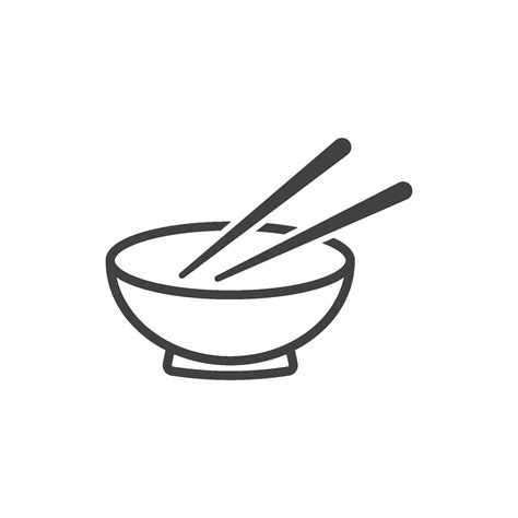 Bowl And Chopsticks Icon 25782759 Vector Art At Vecteezy