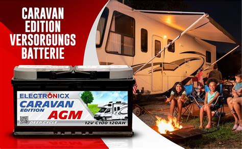 Agm Batterie V Ah Electronicx Caravan Edition V Solarbatterie V