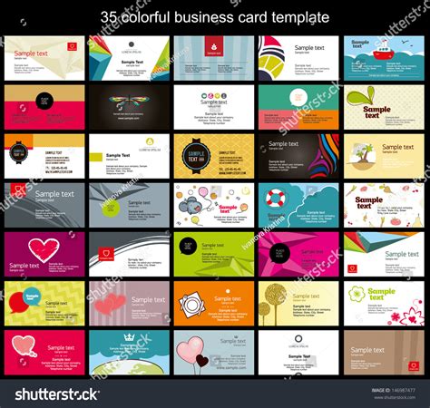 Colorful Business Card Template Stock Vector (Royalty Free) 146987477 ...