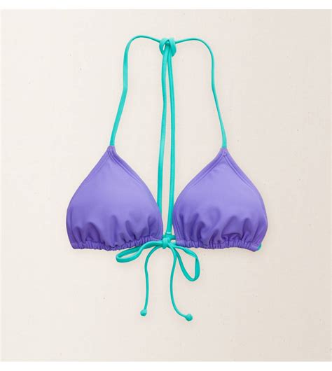 Aerie Lightly Lined Triangle Bikini Top Purple Pucker Aerie For