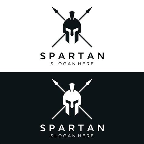 Simple Greek Spartan Warrior Helmet Logo Template Design With Creative