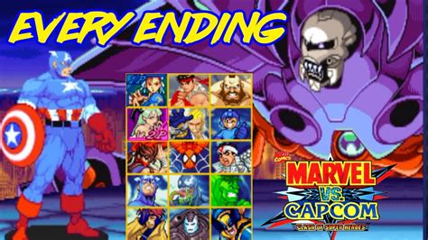 All Character Endings Marvel Vs Capcom 1 Clash Of Super Heroes