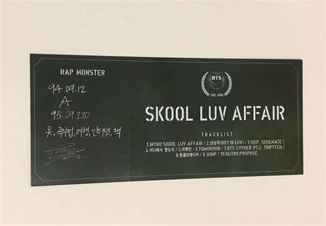 On Hand Bts Skool Luv Affair Rm Namjoon Photocard Hobbies Toys